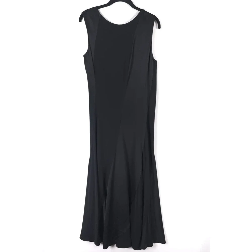 TORY BURCH Hailee Bias-Cut Midi Dress Size 6 Flowy A-Line Fit‎ Flare Black 41110